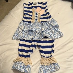 Marie nicole blue and white set size Small (2t)